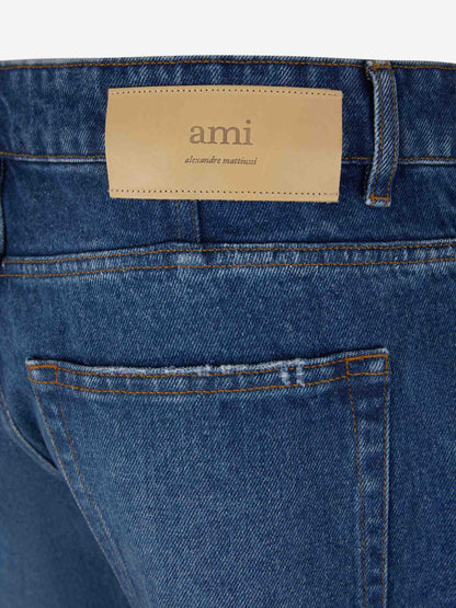 Outlet online Ami Paris Hombre Jeans Straight Parche color Azul Marino sku 522-002481 01 - Foto 5