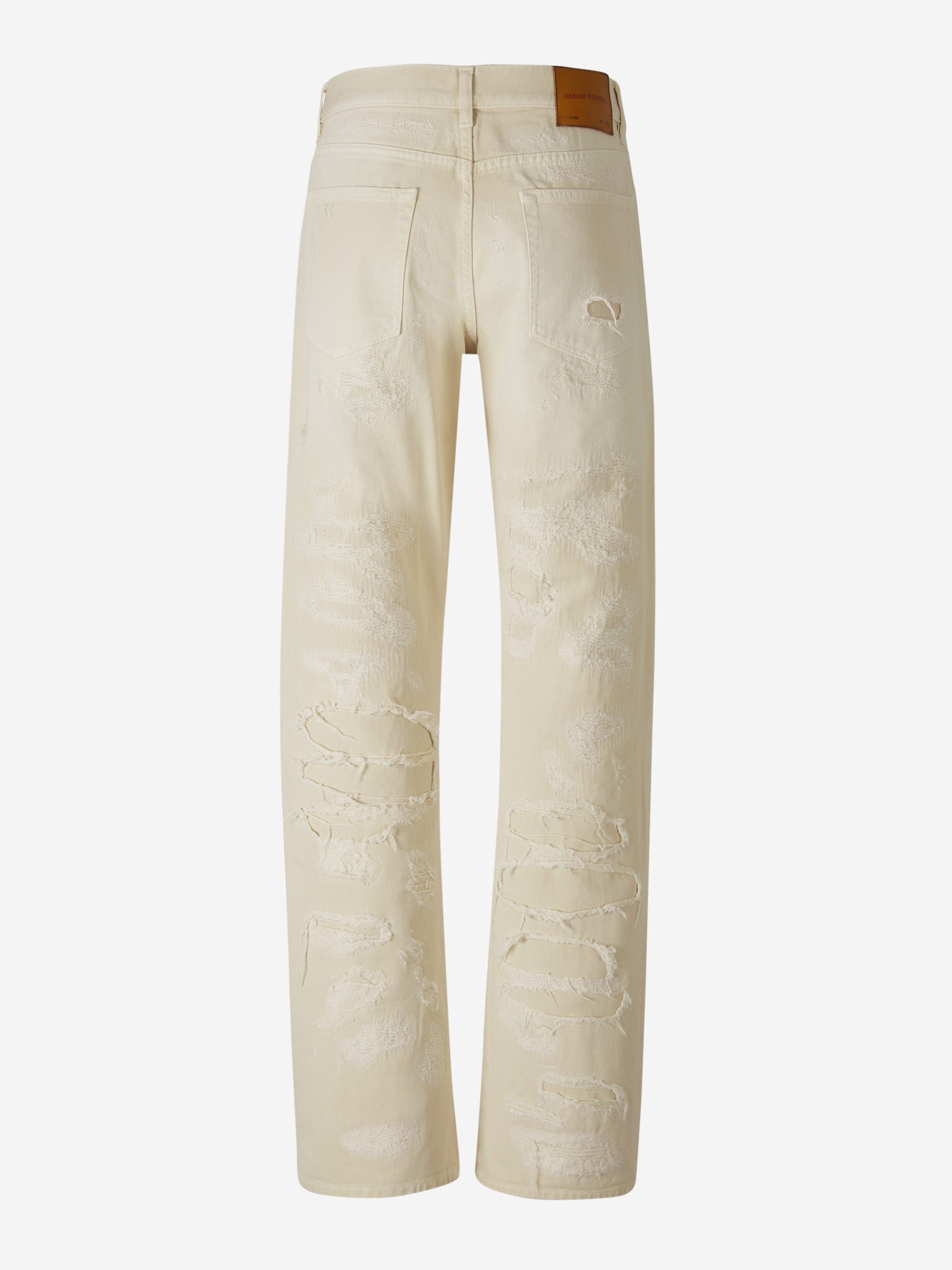Heron Preston Jeans Super Distressed color Marfil sku 522-002537 01 - Foto 2