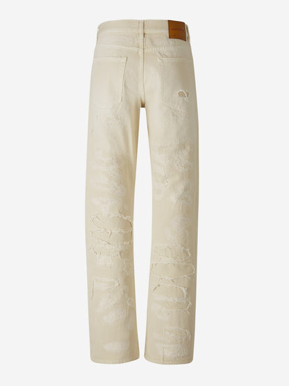 Heron Preston Jeans Super Distressed color Marfil sku 522-002537 01 - Foto 2