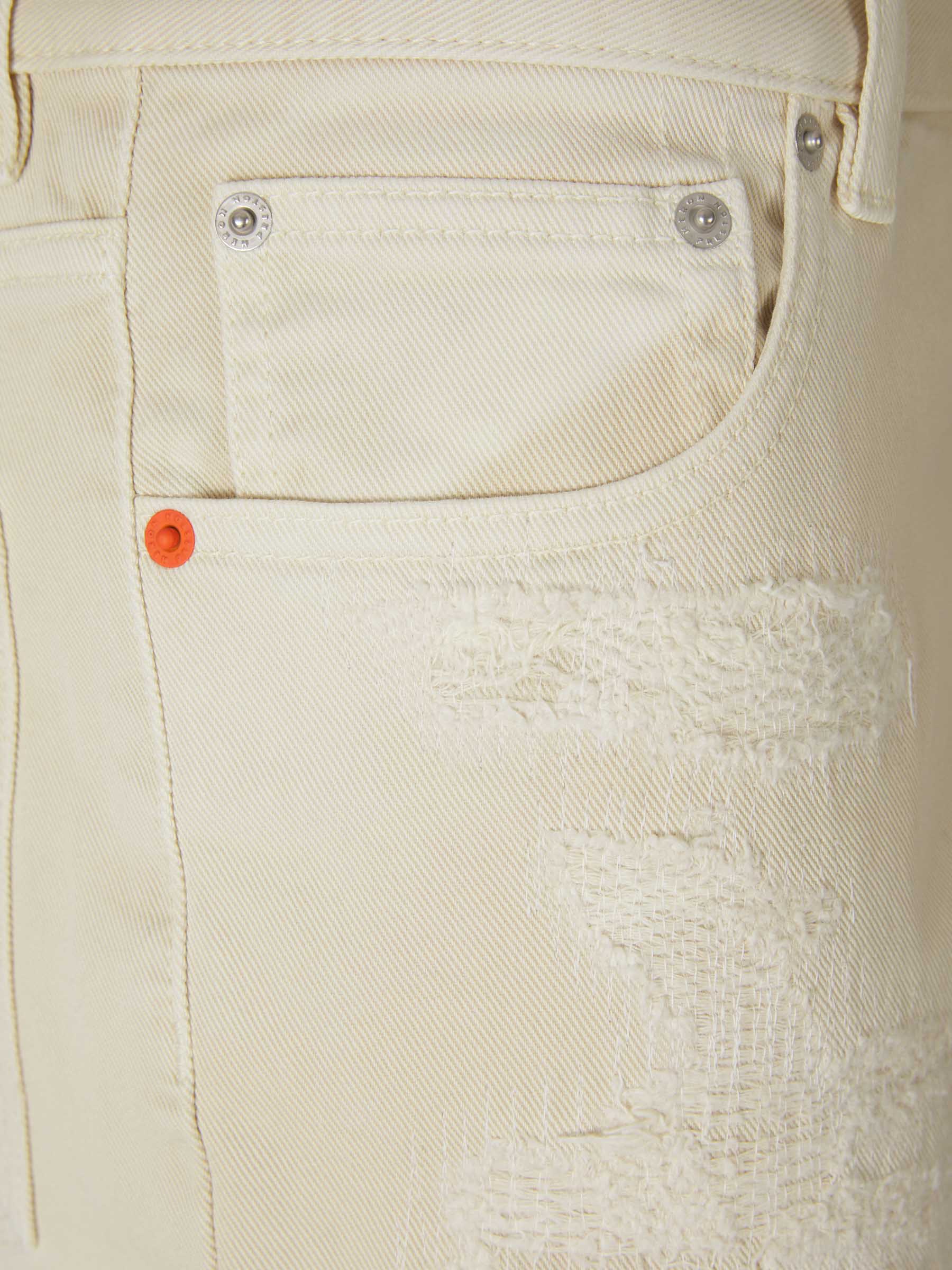 Outlet online Heron Preston Hombre Jeans Straight Distressed color Marfil sku 522-002537 01 - Foto 3