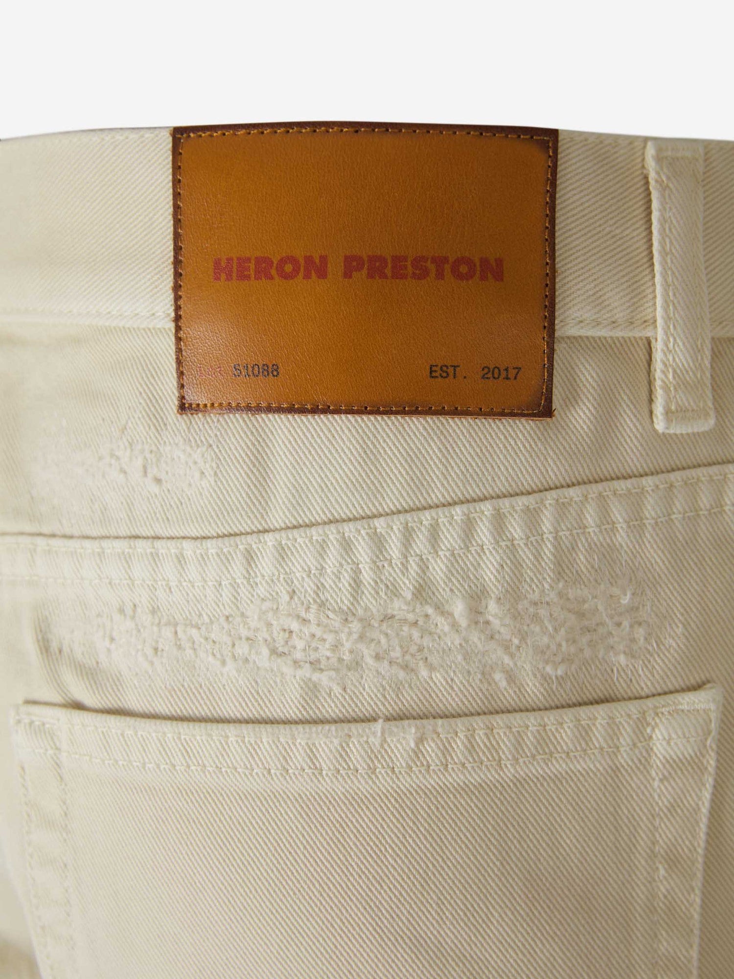 Outlet online Heron Preston Hombre Jeans Straight Distressed color Marfil sku 522-002537 01 - Foto 6