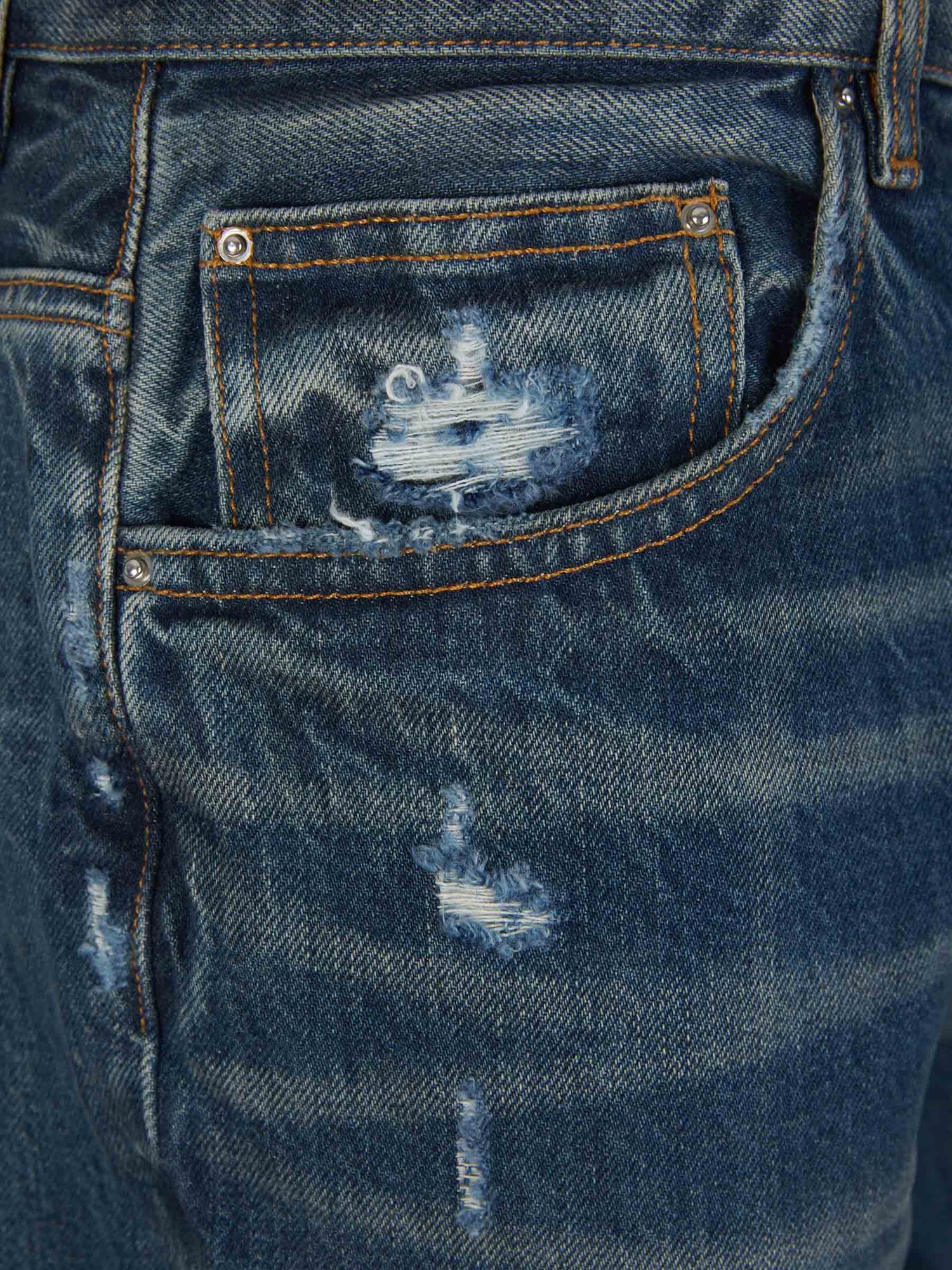 Outlet online Amiri Hombre Jeans Straight Desgastados color Azul Denim sku 522-002539 01 - Foto 3