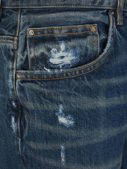 Outlet online Amiri Hombre Jeans Straight Desgastados color Azul Denim sku 522-002539 01 - Foto 3