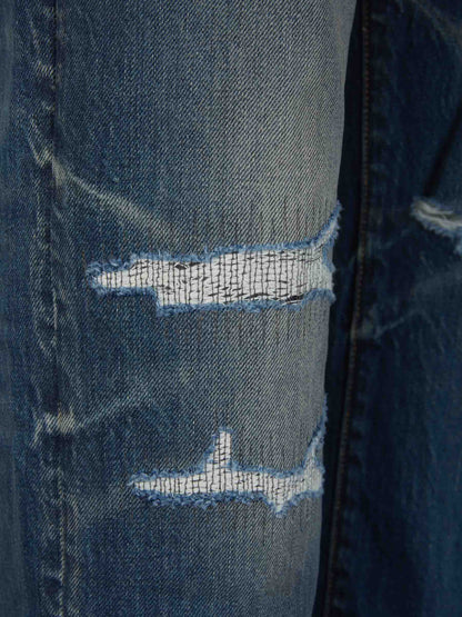 Outlet online Amiri Hombre Jeans Straight Desgastados color Azul Denim sku 522-002539 01 - Foto 4