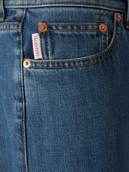 Valentino Hombre Barcelona Jeans Straight Fit color Azul Denim Oscuro sku 522-002646 01 - Foto 3