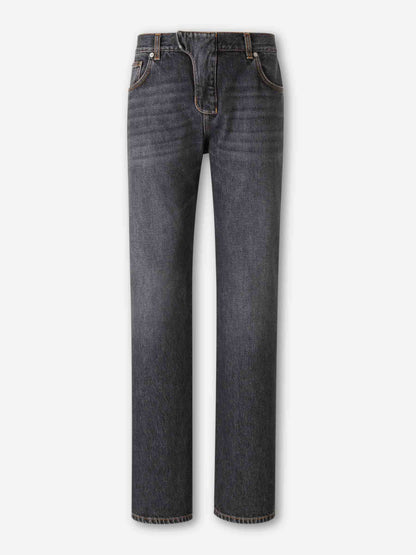 Outlet online Balmain Hombre Jeans Rectos Algodón color Gris Antracita sku 522-002869 01 - Foto 1