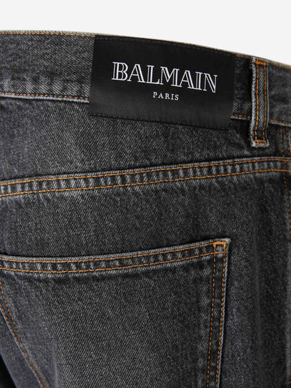 Outlet online Balmain Hombre Jeans Rectos Algodón color Gris Antracita sku 522-002869 01 - Foto 4