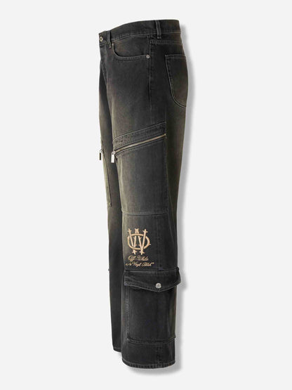 Outlet online Off-White Hombre Jeans Acampanados Logo color Gris Antracita sku 522-002880 01 - Foto 2
