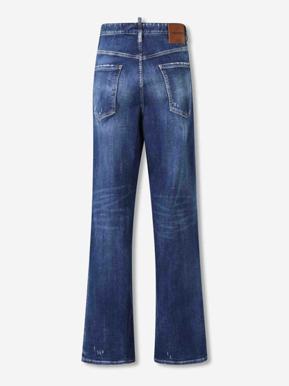 Outlet online Dsquared2 Hombre Jeans Rectos Desegastados color Azul Denim Oscuro sku 522-002908 01 - Foto 2