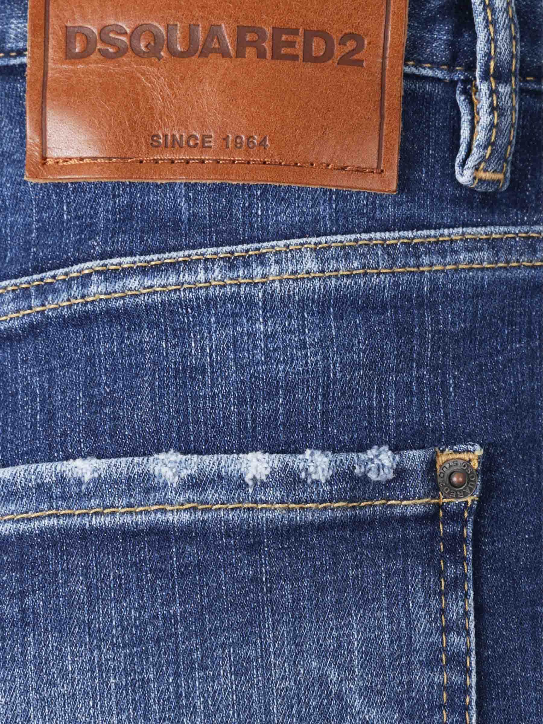 Outlet online Dsquared2 Hombre Jeans Rectos Desegastados color Azul Denim Oscuro sku 522-002908 01 - Foto 3