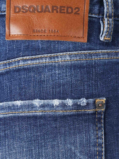 Outlet online Dsquared2 Hombre Jeans Rectos Desegastados color Azul Denim Oscuro sku 522-002908 01 - Foto 3