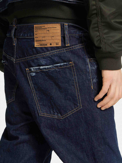 Outlet online Dsquared2 Hombre Jeans Anchos Doble color Azul Denim Oscuro sku 522-002925 01 - Foto 3