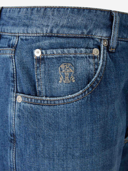 Outlet online Brunello Cucinelli Hombre Jeans Rectos Leisure color Azul Denim sku 522-002944 01 - Foto 3