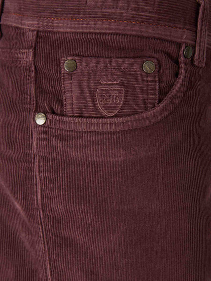 Outlet online Richard J. Brown Hombre Pantalones Pana Algodón color Burdeos sku 522-002947 04 - Foto 3
