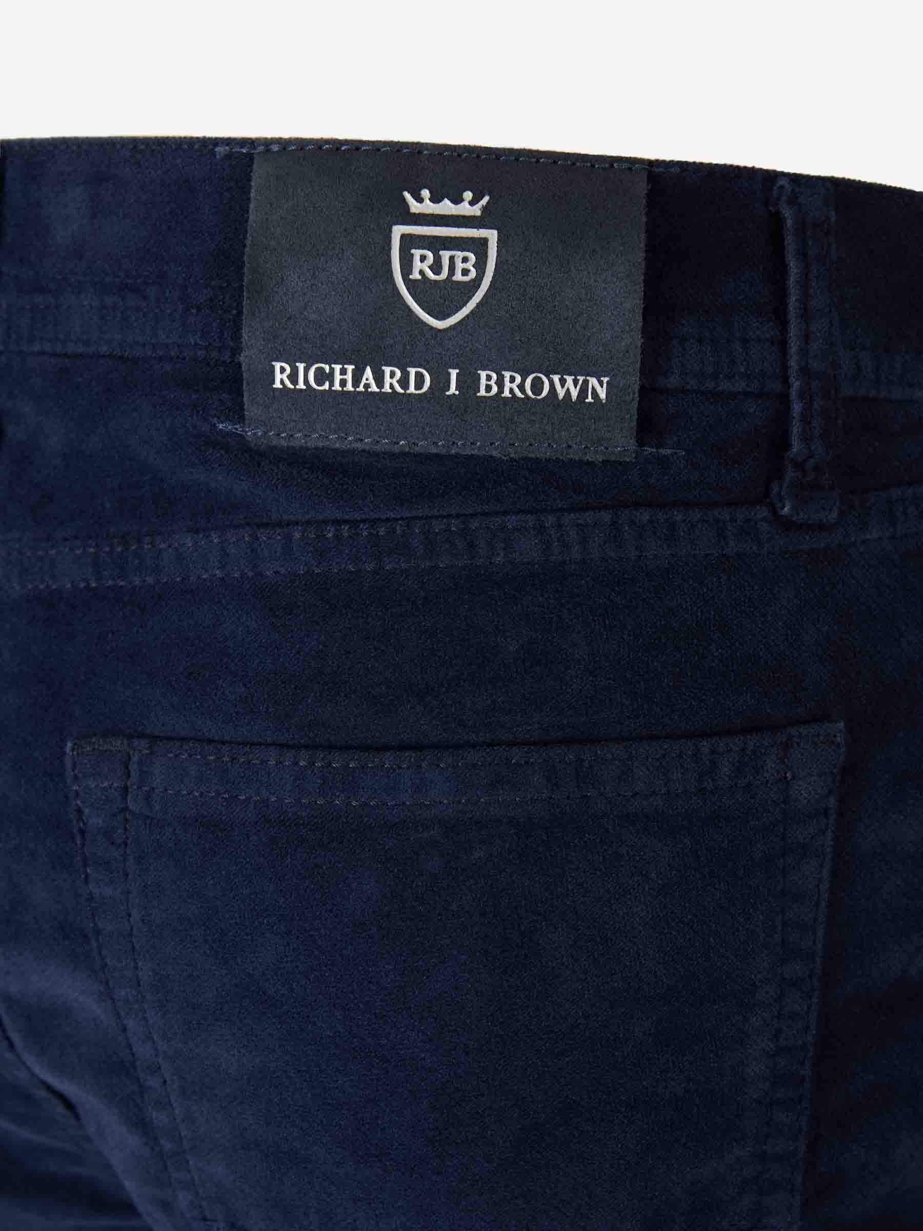 Outlet online Richard J. Brown Hombre Pantalones Slim Terciopelo color Azul Marino sku 522-002948 02 - Foto 4