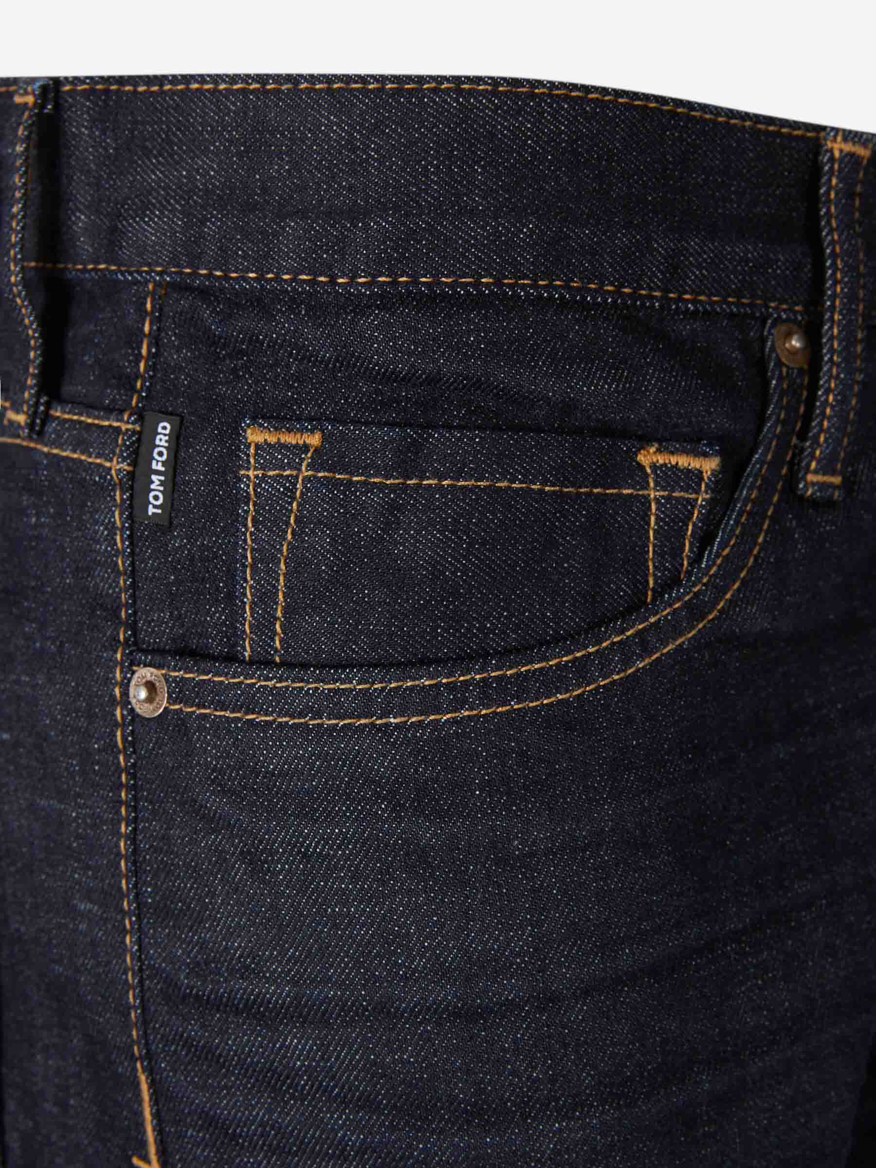 Outlet online Tom Ford Hombre Jeans Slim color Azul Denim Oscuro sku 522-003006 01 - Foto 3