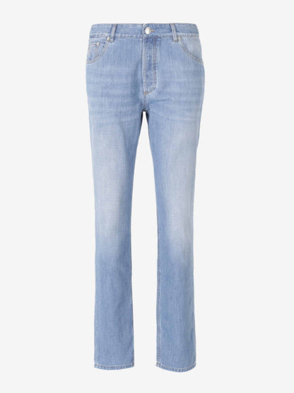 Brunello Cucinelli Hombre Barcelona Jeans Rectos algodón color Azul Denim sku 522-003037 01 - Foto 1