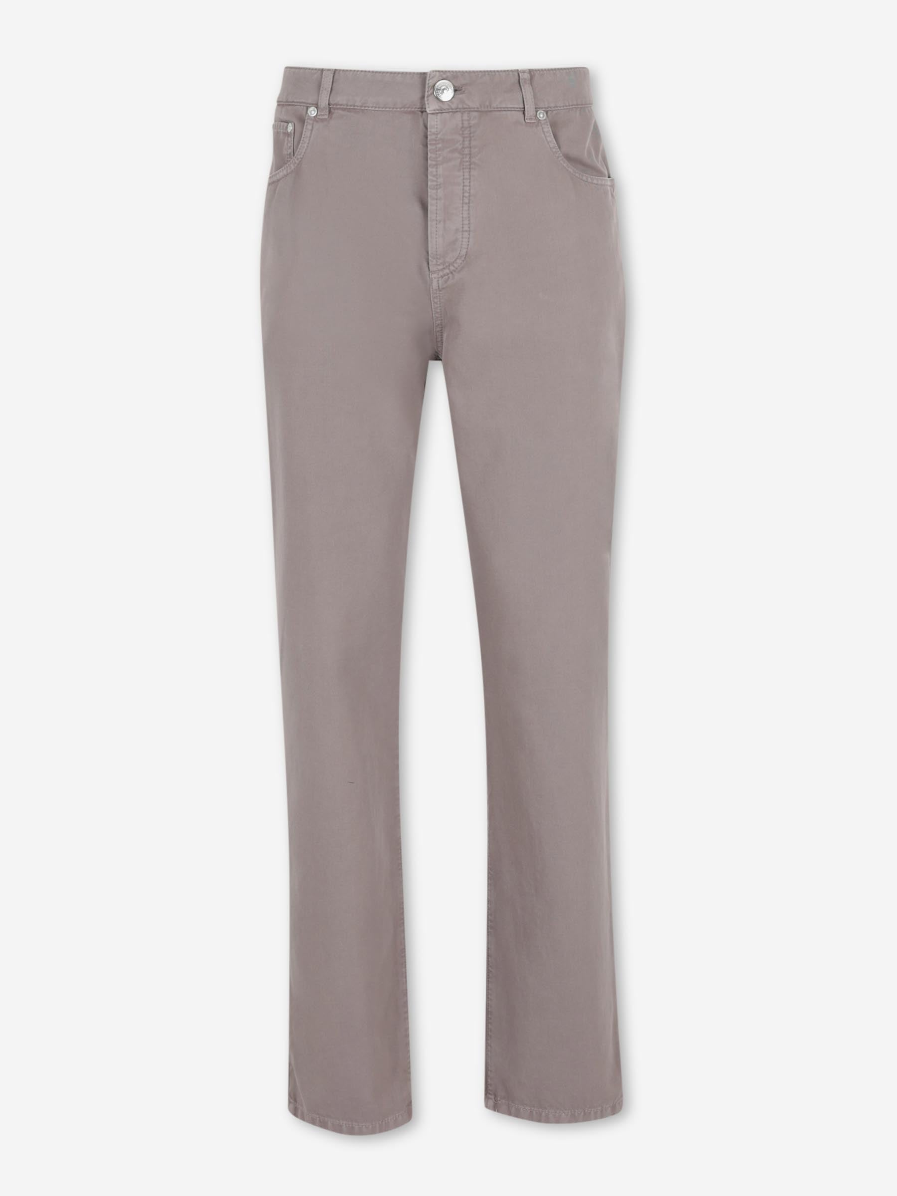 Brunello Cucinelli Hombre Barcelona Pantalones Rectos Algodón color Taupe sku 522-003038 01 - Foto 1