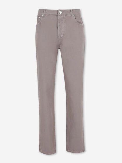 Brunello Cucinelli Hombre Barcelona Pantalones Rectos Algodón color Taupe sku 522-003038 01 - Foto 1