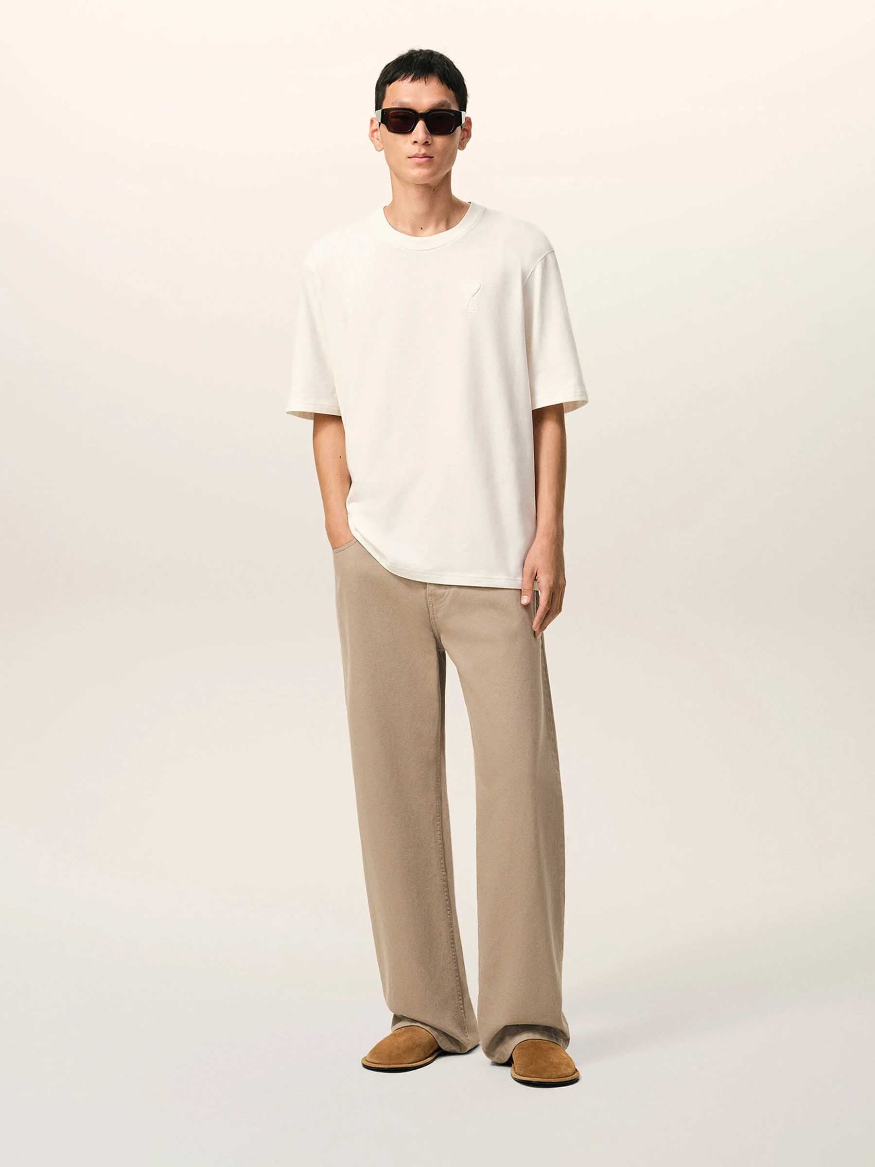 Outlet online Ami Paris Hombre Jeans Anchos Algodón color Beige sku 522-003063 01 - Foto 2