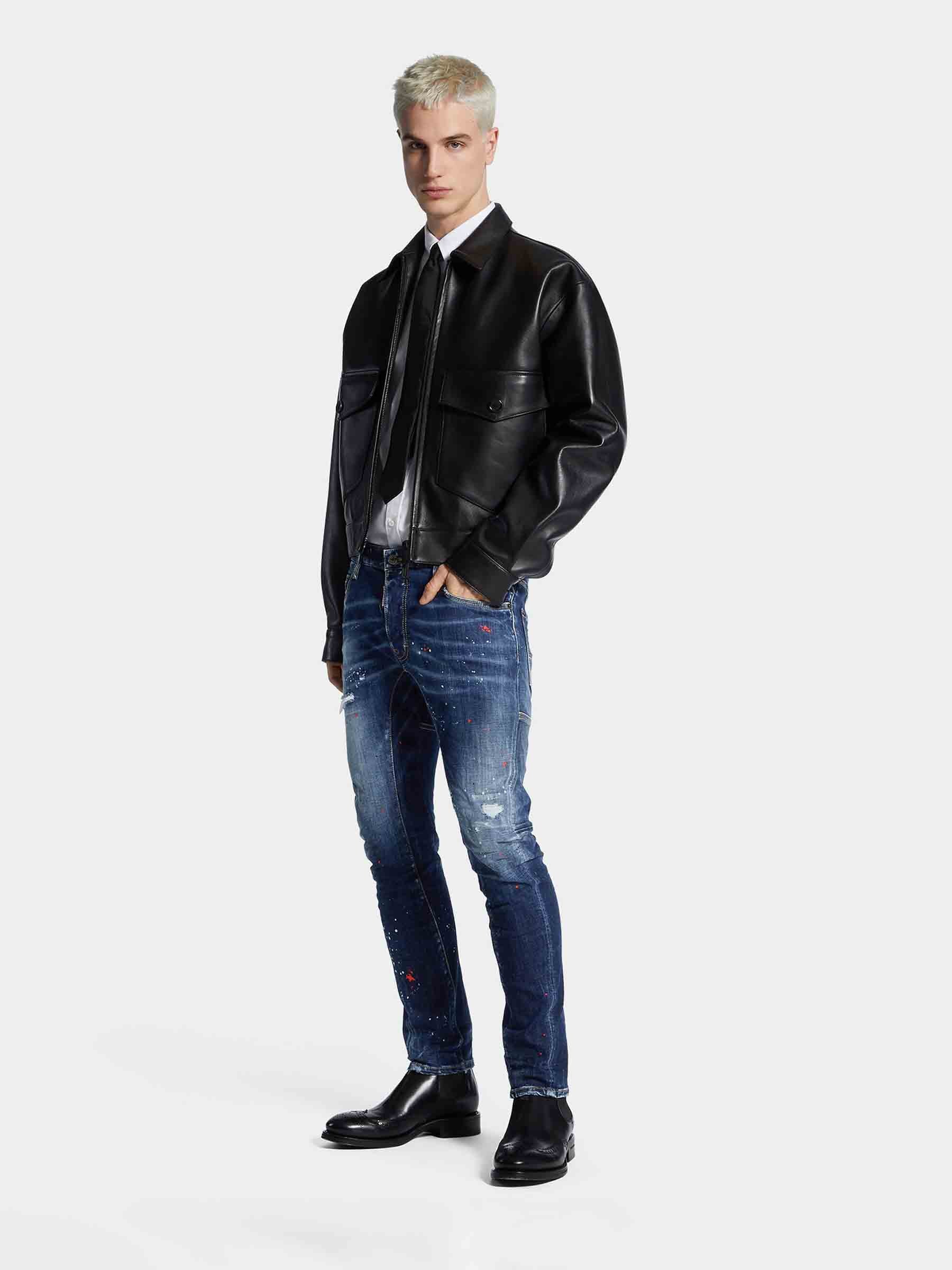 Outlet online Dsquared2 Hombre Jeans Tidy Biker color Azul Denim sku 522-003094 01 - Foto 2