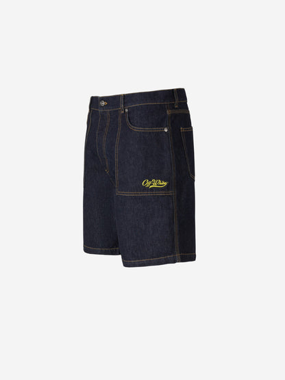 Outlet online Off-White Hombre Bermudas Logo Bordado color Azul Denim sku 523-000790 01 - Foto 2