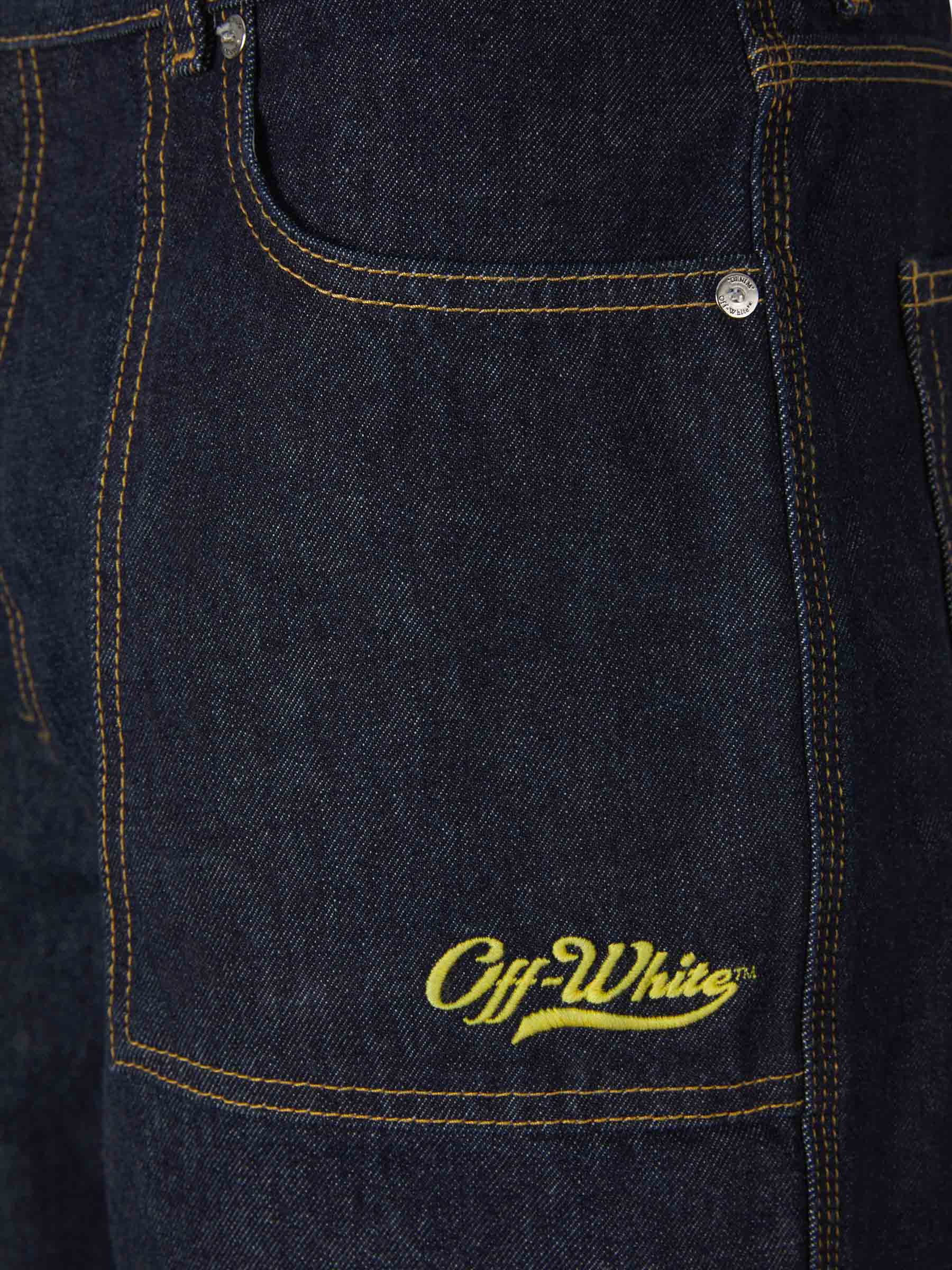 Outlet online Off-White Hombre Bermudas Logo Bordado color Azul Denim sku 523-000790 01 - Foto 5