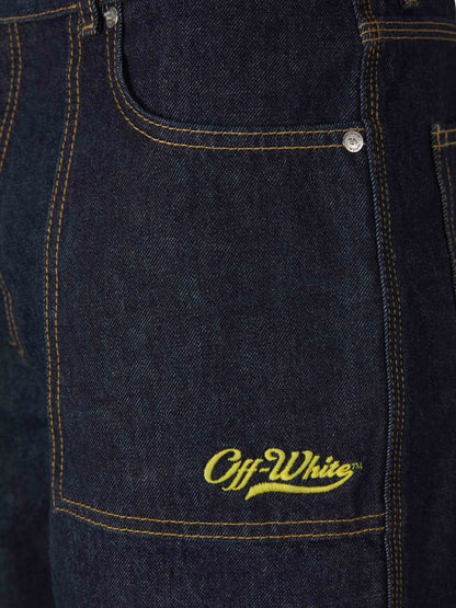 Outlet online Off-White Hombre Bermudas Logo Bordado color Azul Denim sku 523-000790 01 - Foto 5