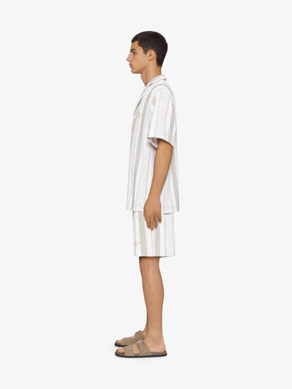 Outlet online Givenchy Hombre Bermudas Texturizadas Motivo Rayas color Beige sku 523-001009 01 - Foto 8
