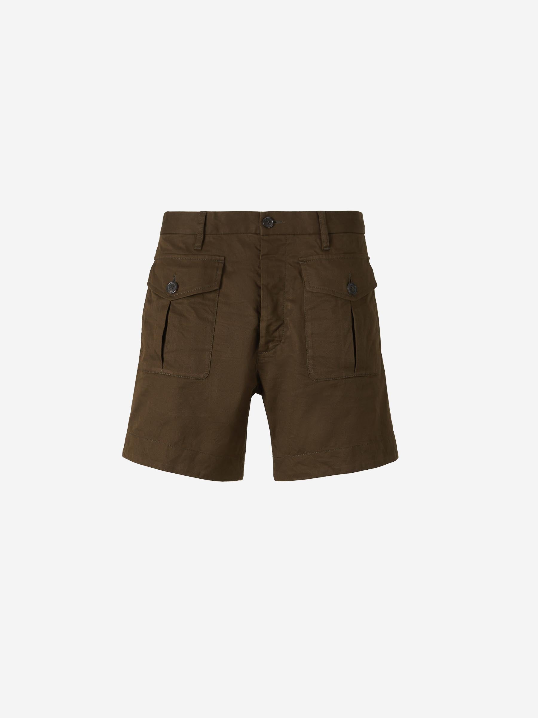 Outlet online Dsquared2 Hombre Bermudas Chino Ranger color Verde Militar sku 523-001131 01 - Foto 1