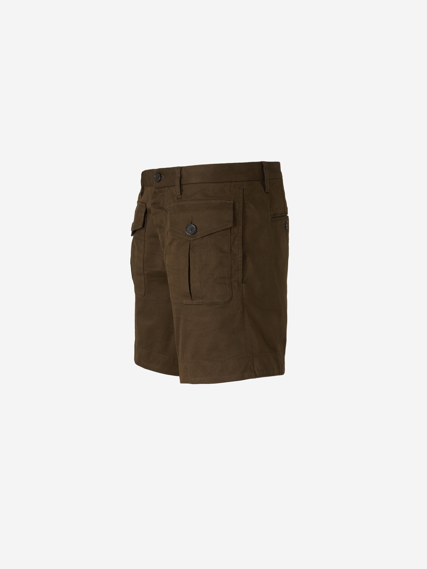 Outlet online Dsquared2 Hombre Bermudas Chino Ranger color Verde Militar sku 523-001131 01 - Foto 2