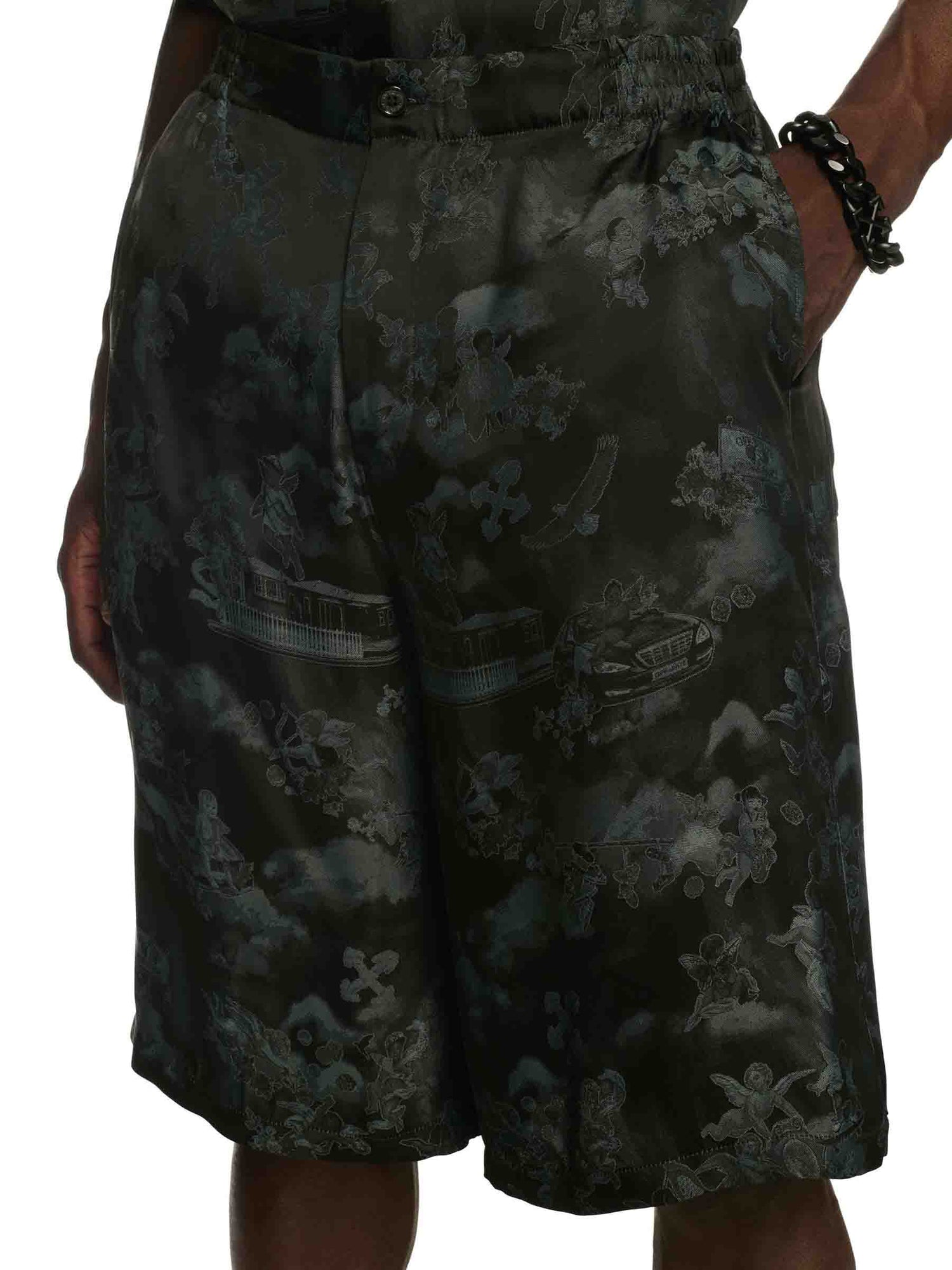 Off-White Hombre Barcelona Bermudas Bolos Jacquard color Negro sku 523-001178 02 - Foto 2