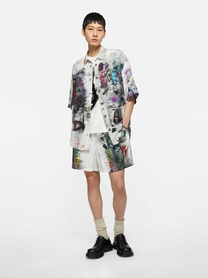 Outlet online Acne Studios Hombre Bermudas Estampadas Fluidas color Beige sku 523-001212 01 - Foto 2