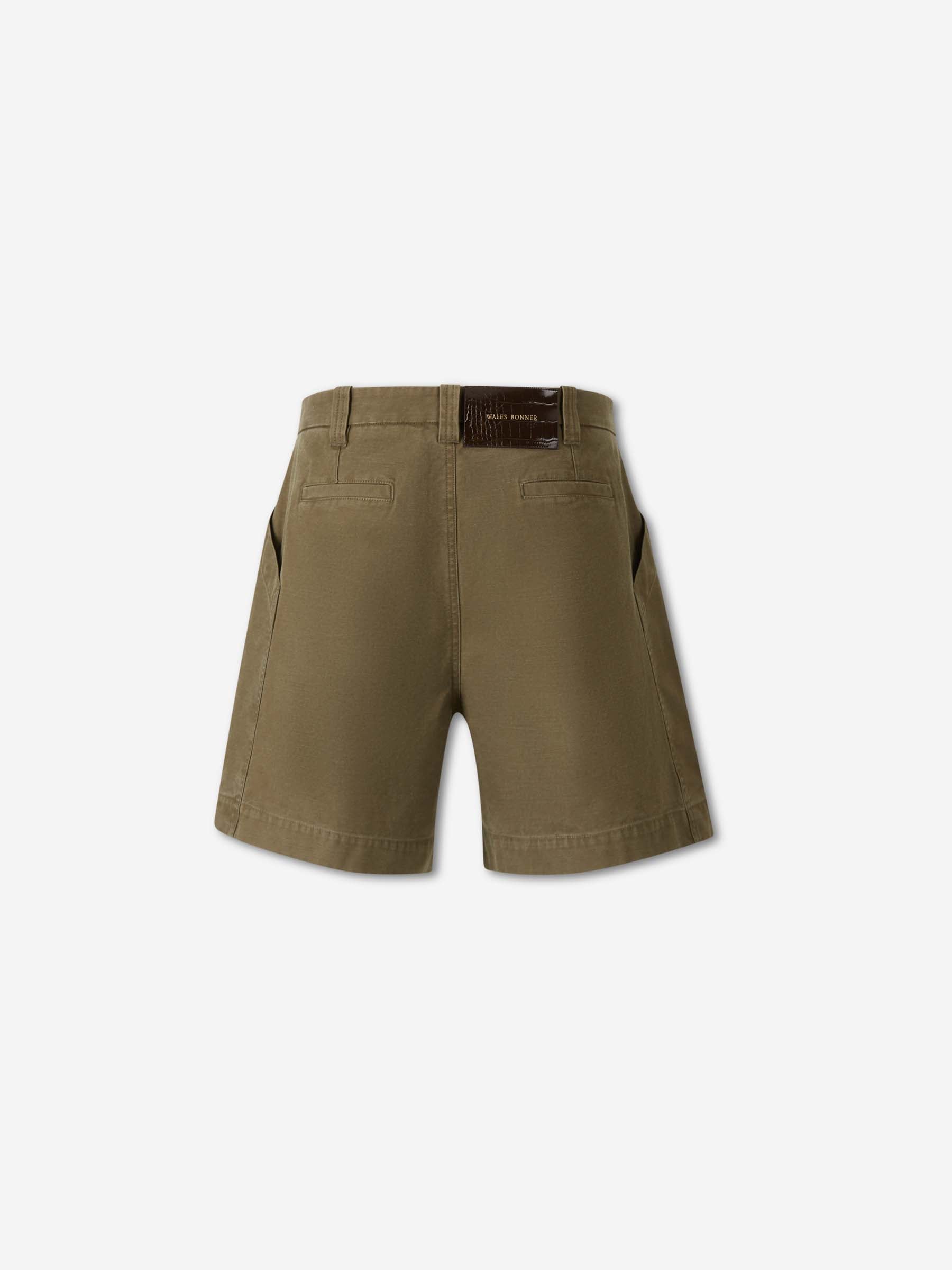 Wales Bonner Hombre Barcelona Bermudas Algodón color Verde Militar sku 523-001233 01 - Foto 3
