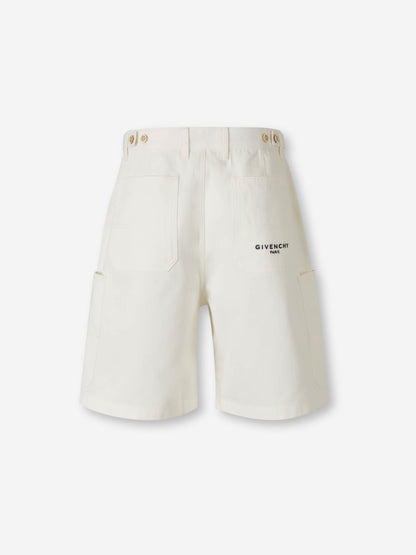 Outlet online Givenchy Hombre Bermudas Cargo Algodón color Blanco sku 523-001237 01 - Foto 3