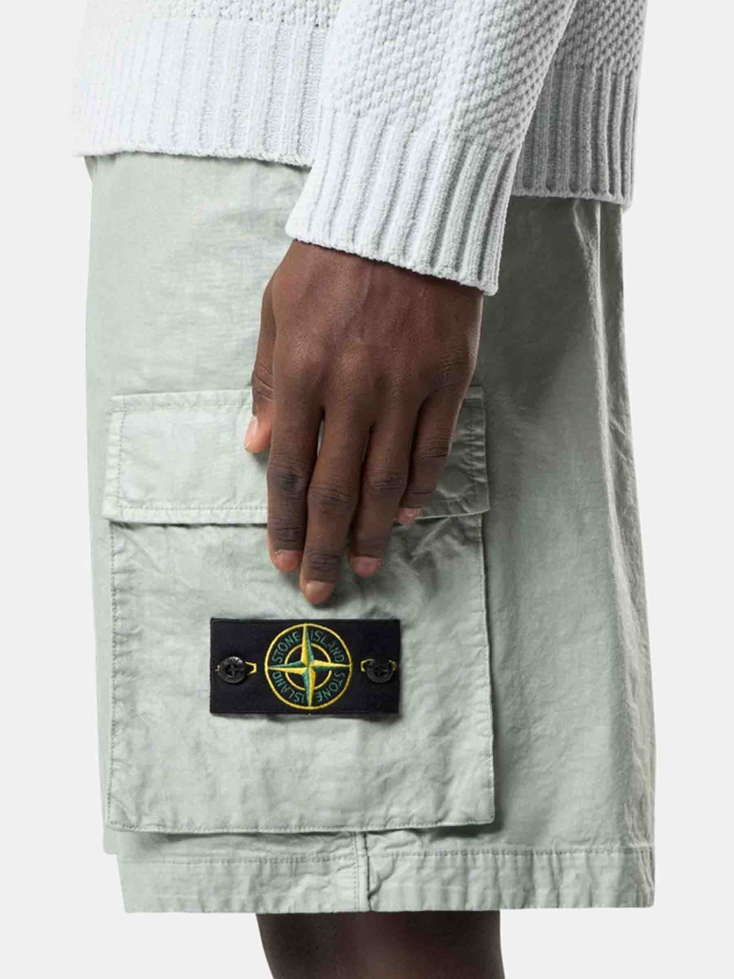 Outlet online Stone Island Hombre Bermudas Cargo Algodón color Verde sku 523-001262 02 - Foto 4