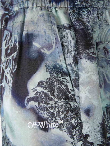 Off-White Hombre Barcelona Bermudas Casual Estampadas color Azul sku 523-001292 01 - Foto 3
