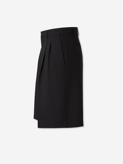 Ami Paris Hombre Barcelona Bermudas Pinzas Lana color Negro sku 523-001302 01 - Foto 2
