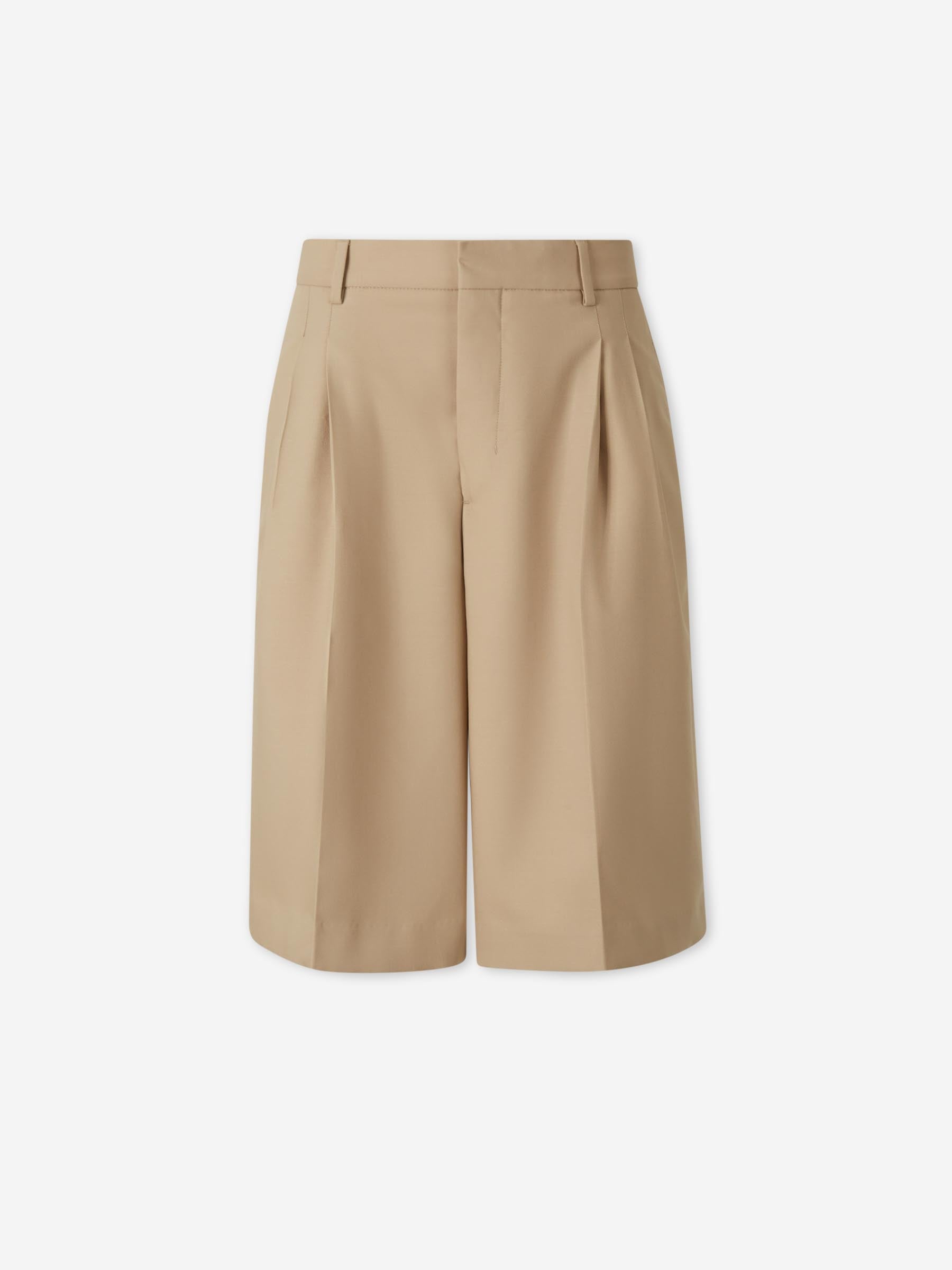 Ami Paris Hombre Barcelona Bermudas Pinzas Lana color Camel sku 523-001302 02 - Foto 1