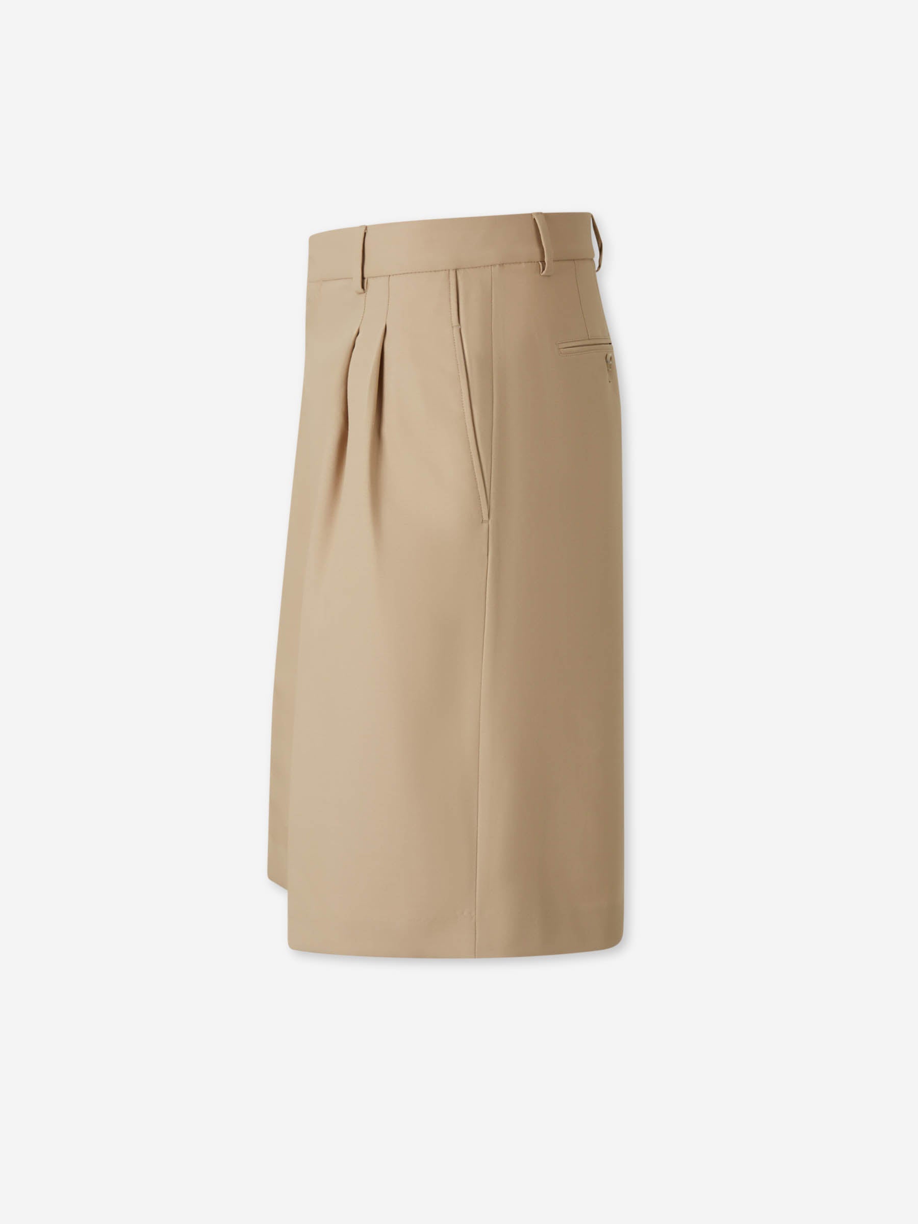 Ami Paris Hombre Barcelona Bermudas Pinzas Lana color Camel sku 523-001302 02 - Foto 2