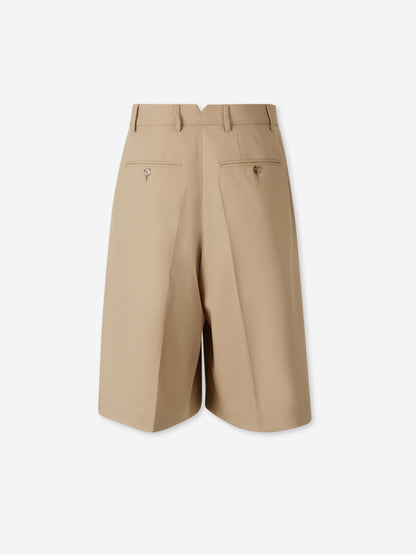 Ami Paris Hombre Barcelona Bermudas Pinzas Lana color Camel sku 523-001302 02 - Foto 3
