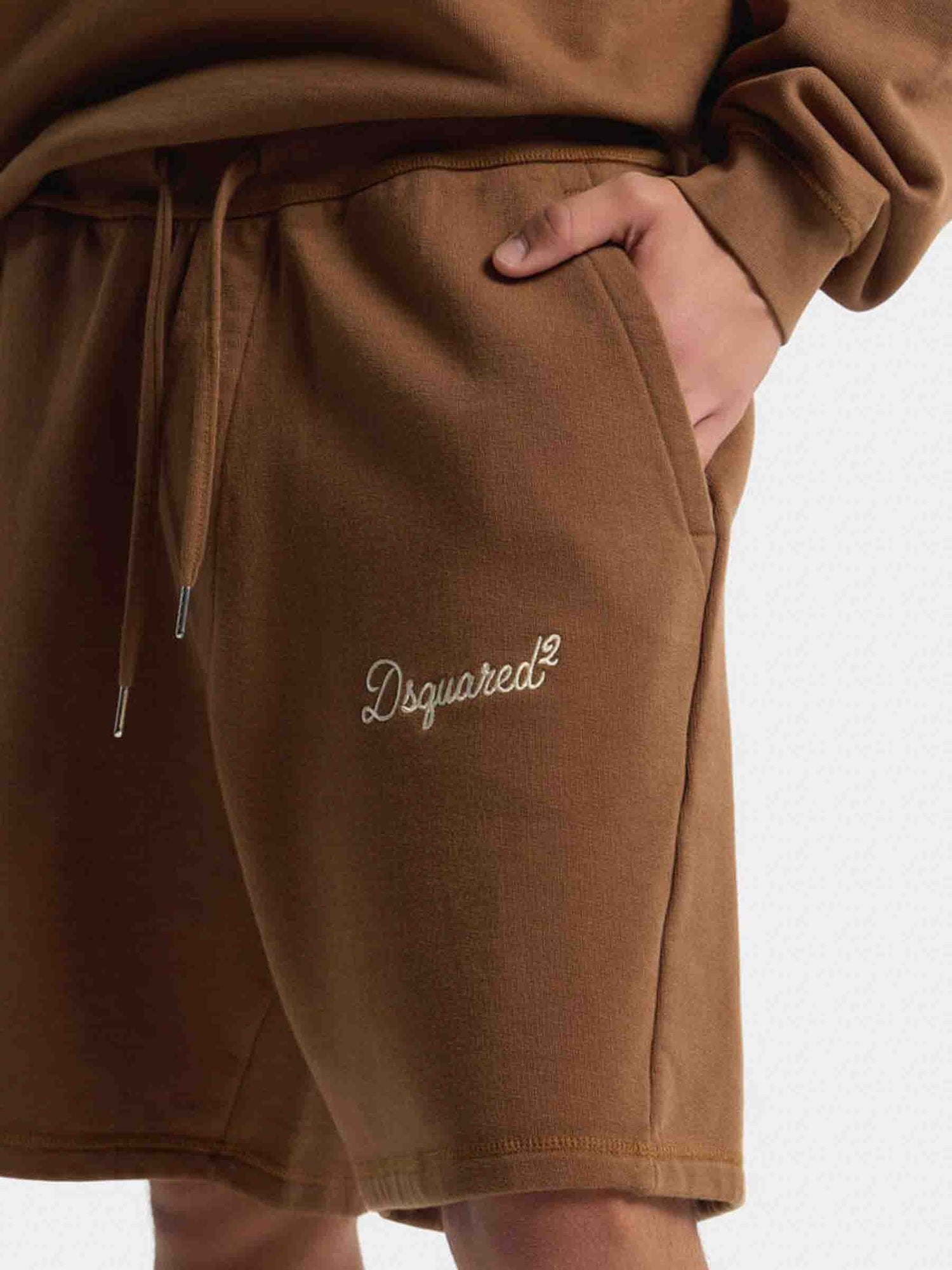 Outlet online Dsquared2 Hombre Bermudas Logo Algodón color Marrón sku 523-001323 01 - Foto 4