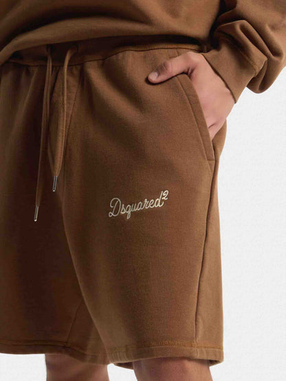 Outlet online Dsquared2 Hombre Bermudas Logo Algodón color Marrón sku 523-001323 01 - Foto 4