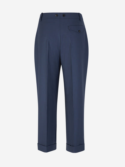 Outlet online Victoria Beckham Mujer Pantalones Formales Capri color Azul Marino sku 761-003502 01 - Foto 3