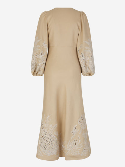 Outlet online Dorothee Schumacher Mujer Vestido Midi Lino Texturizado color Beis sku 721-000227 01 - Foto 3
