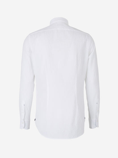 Outlet online Santa Eulalia Hombre Camisa Seersucker Algodón color Blanco sku 531-005080 01 - Foto 2