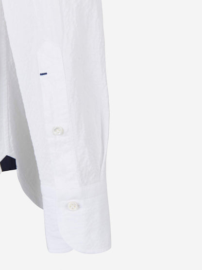 Outlet online Santa Eulalia Hombre Camisa Seersucker Algodón color Blanco sku 531-005080 01 - Foto 4