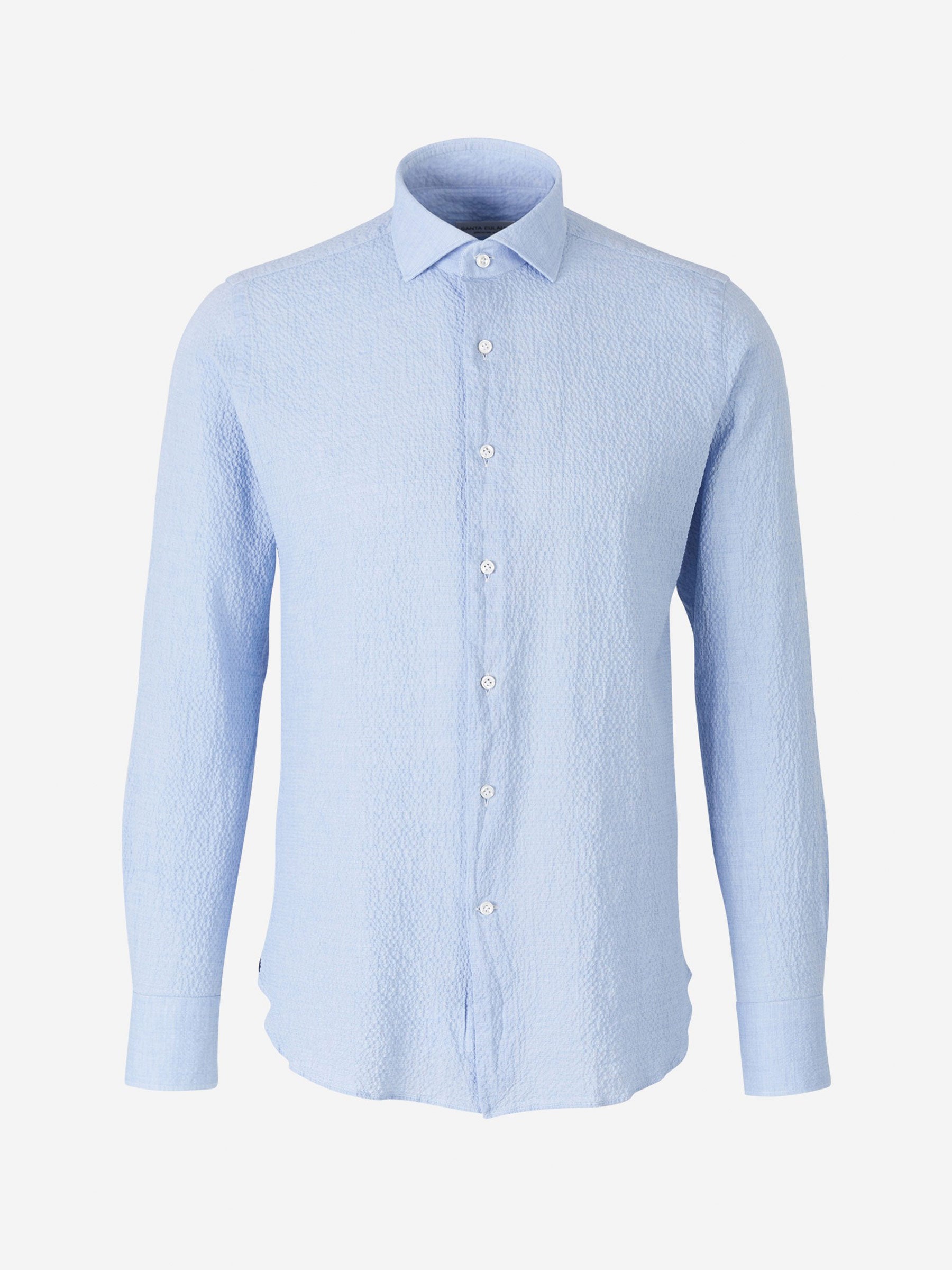 Outlet online Santa Eulalia Hombre Camisa Seersucker Algodón color Blanco sku 531-005080 01 - Foto 5