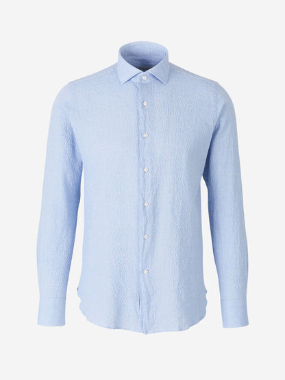 Outlet online Santa Eulalia Hombre Camisa Seersucker Algodón color Blanco sku 531-005080 01 - Foto 5