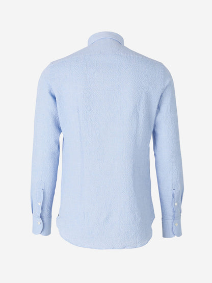 Outlet online Santa Eulalia Hombre Camisa Seersucker Algodón color Blanco sku 531-005080 01 - Foto 6